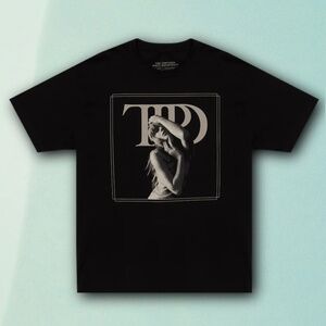 Taylor Swift The Tortured Poets Department Black Photo T-Shirt NEW